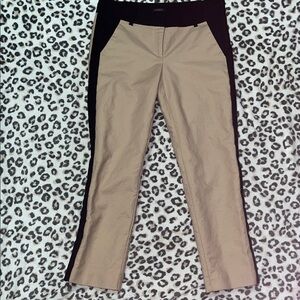 Ann Taylor Tan and Black Straight Leg Capris
